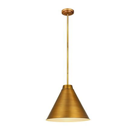 Z-Lite Eaton 1 Light Pendant, Rubbed Brass & Rubbed Brass 6011P18-RB